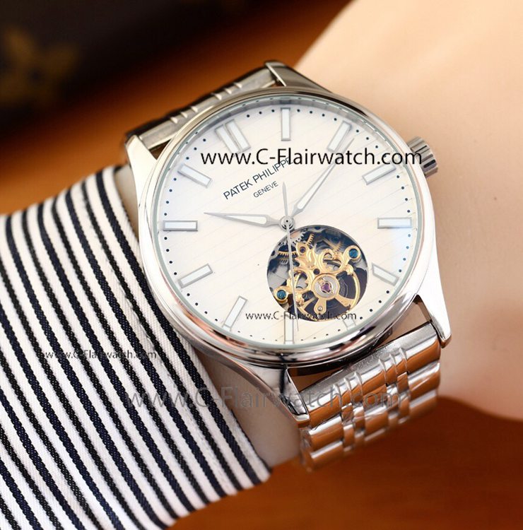 Copy Patek Philippe Calatrava Tourbillon Watch SS Case